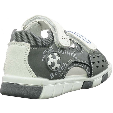 Szare sandały chłopięce na rzepy NEWS