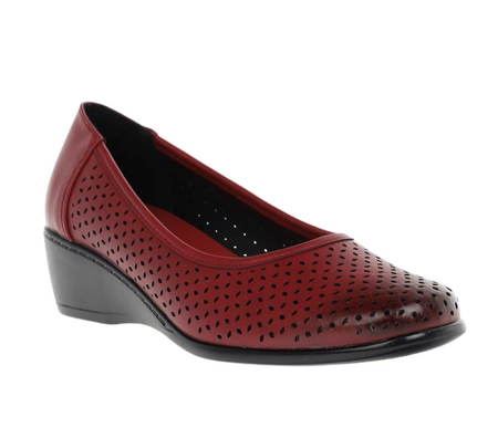 Czerwone czółenka komfortowe ze skórzaną wkładką Jezzi