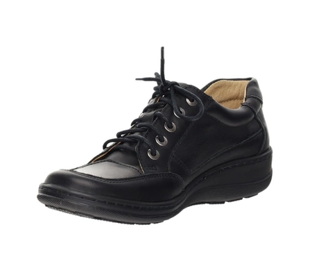 Czarne półbuty damskie skórzane komfortowe Helios model 357