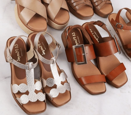 Modne sandały hiszpańskie na obcasie ze skory naturalnejEl Pimpi - Made in Spain