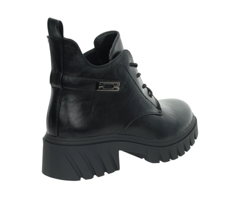 Czarne buty damskie zimowe ocieplane na grubej podeszwie Jezzi