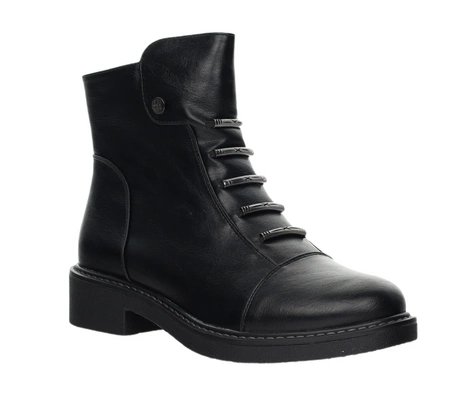 Botki damskie płaskie czarne komfortowe i eleganckie Jezzi