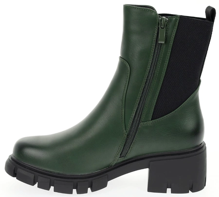 Zimowe botki damskie w kolorze butelkowej zieleni Jezzi