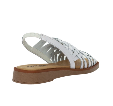 Hiszpańskie białe sandały płaskie plecione El Pimpi - Made in Spain
