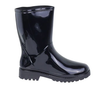 Kalosze damskie czarne wysokie elastyczna cholewka Gumowce HAIDRA