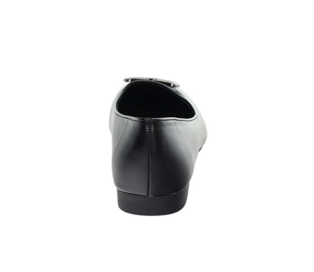 Czarne czółenka damskie płaskie baletki VINCEZA