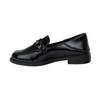 Czarne skórzane mokasyny damskie lakierowane lofersy eleganckie VINCEZA