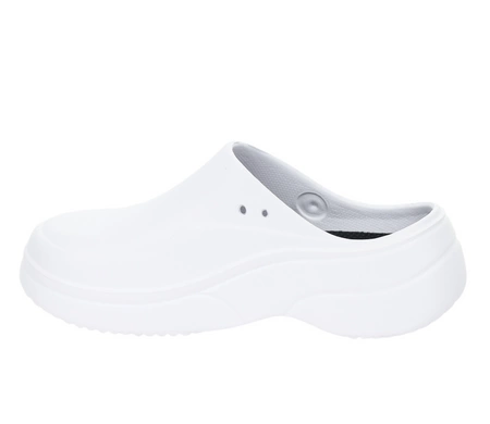 Białe gumowe klapki damskie crocsy ogrodowe gumowce na lato American Club