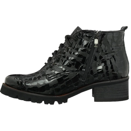 Półbuty skórzane damskie botki płaskie czarne Gino Fabiani