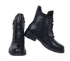 Czarne klasyczne botki damskie skórzane na zamek i sznurowadła Jezzi