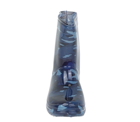 Niebieskie kalosze dziecięce dla chłopca gumowce wysokie