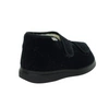 Komfortowe czarne kapcie ocieplane wełną na rzepy ortopedyczne BEFADO