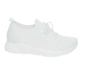 Białe buty damskie pełne wsuwane z siatki NEWS
