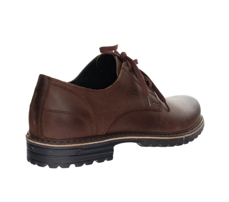 Brązowe skórzane półbuty męskie trapery niskie derby POLBUT