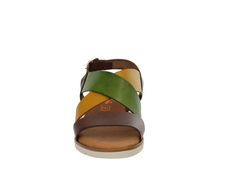 Kolorowe skórzane sandały damskie na paskach Hiszpańskie El Pimpi