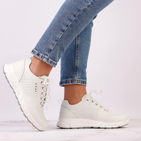 Skórzane białe adidasy damskie sneakersy Jezzi